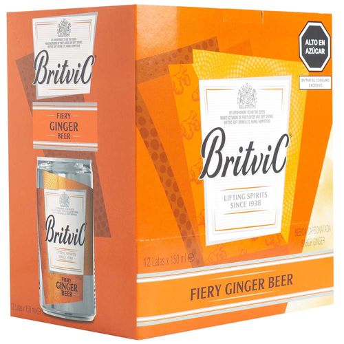 Ginger Ale Beer BRITVIC Lata 150ml Paquete 12un