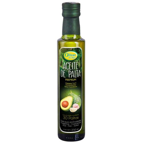 Aceite de Palta Sabor a Ajo OLIVOS DEL SUR Botella 250ml