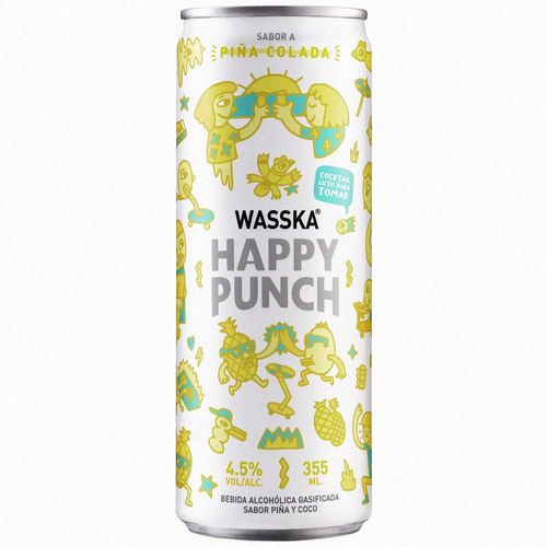 Piña Colada WASSKA Happy Punch Lata 355ml