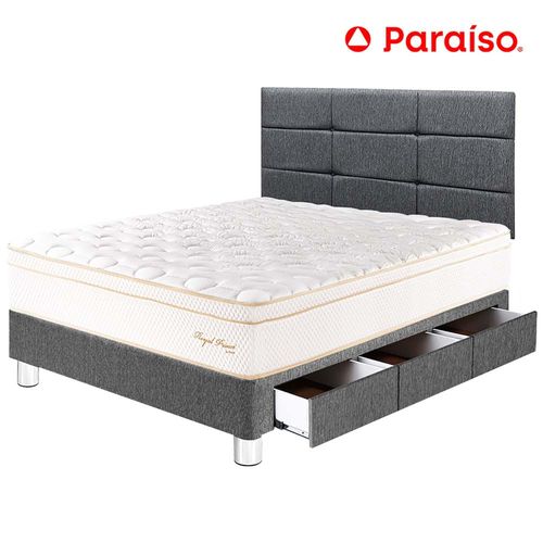 Dormitorio PARAISO Royal Prince C/Cajones 1.5 Plazas + Cabecera Blocks Gris