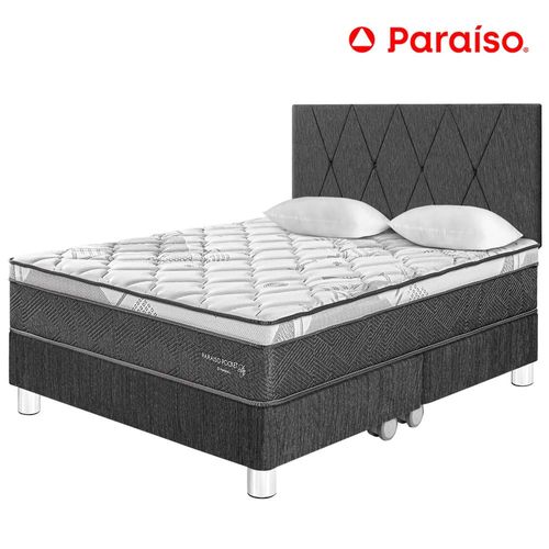 Dormitorio PARAISO Pocket Star Queen + Cabecera Loft Charcoal