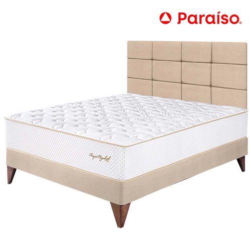 Dormitorio PARAISO Euro Royal Elizbeth 2 Plazas  + Cabecera Blocks Champagne
