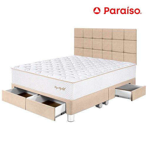 Dormitorio PARAISO Royal Elizabeth C/Cajones King + Cabecera Blocks Champagne