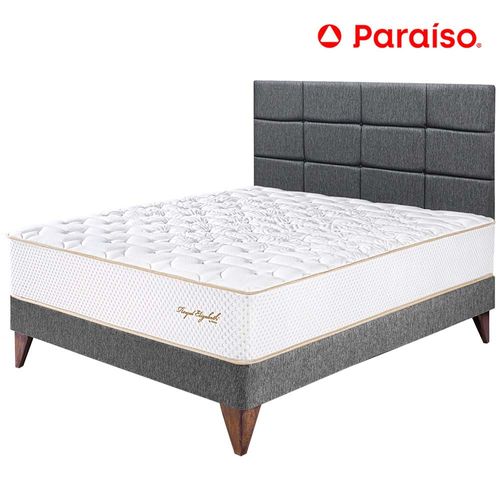 Dormitorio PARAISO Euro Royal Elizbeth 2 Plazas + Cabecera Blocks Gris