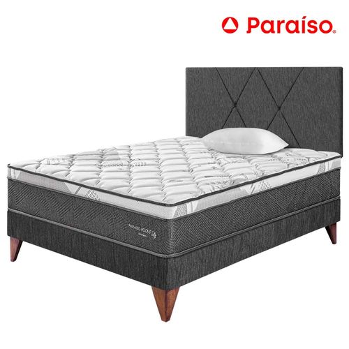 Dormitorio PARAISO Euro Pocket Star 1.5 Plazas + Cabecera Loft Charcoal