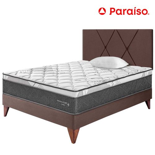 Dormitorio PARAISO Euro Pocket Star 1.5 Plazas + Cabecera Loft Chocolate