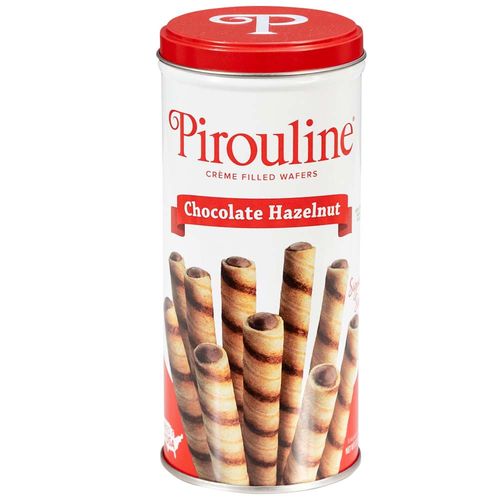 Barquillos PIROULINE Rellenos de Chocolate Hazelnut Lata 92g