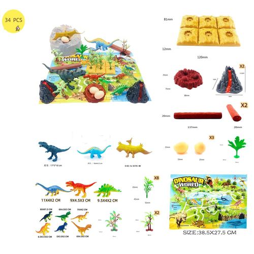 Set de Juego YUANJIA Dinosaurio 34pcs L100C