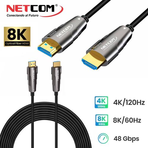 Cable Hdmi 2.1 8k Premium Fibra óptica 20 Metros HDCP 2.3 HDR ARC 3D