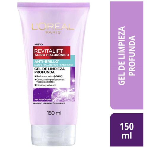 Gel Limpiador L'ORÉAL Ácido Hialurónico Frasco 150ml