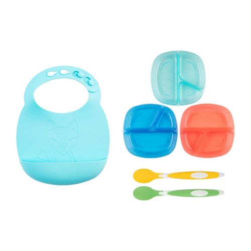 Platos, Cubiertos Y Babero Para Bebe Dr Browns Pack Mi Primera Comida