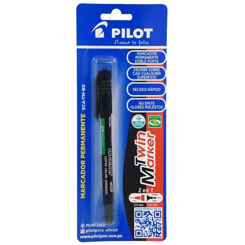 Marcador Permanente PILOT Twin SCA-TM-B-BG Negro