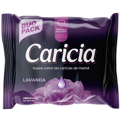 Jabón en Barra Lavanda CARICIA Bebé Bolsa 180g Paquete 2un