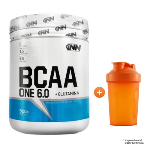 BCAA ONE 6.0 500 G AMINOÁCIDOS INN NARANJA + SHAKER