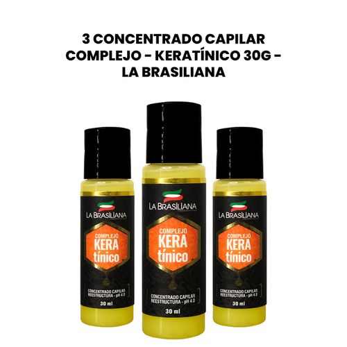 3 Concentrado Capilar Complejo - Keratínico 30g - La Brasiliana