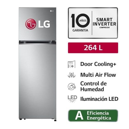 Refrigeradora LG Top Freezer GT26BPP 264L Plateada