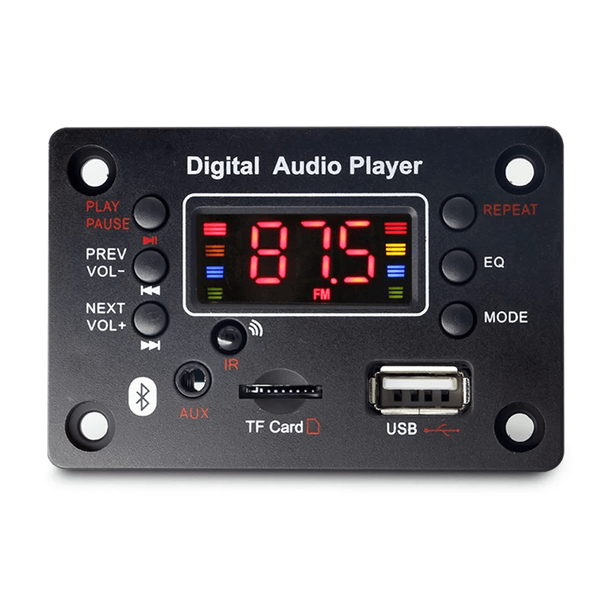 Panel Cuadrado Audio Bluetooth Tm Mp3 Aux Realtec