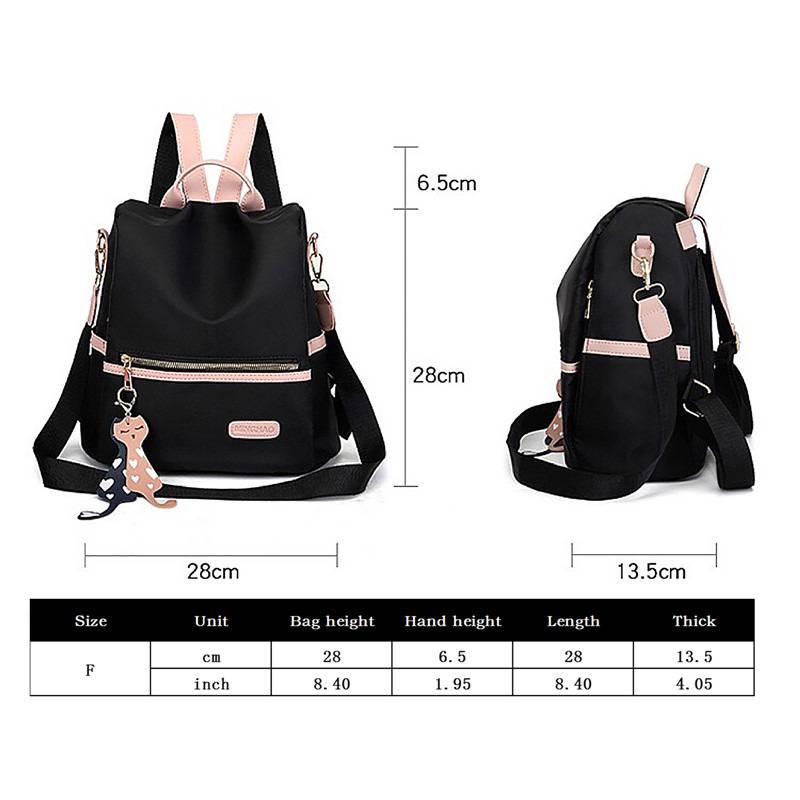 Mochila Antirrobo de Mujer Tipo Cartera Oxford Impermeable Negro Shopstar