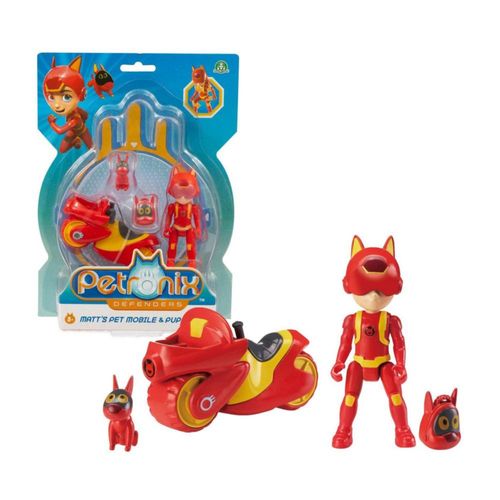 Figura Petronix Con Mascota Mobil Rojo