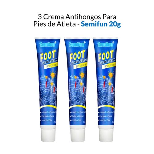 3 Crema Antihongos Para Pies de Atleta - Semifun 20g