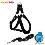 Arnes-Y-Correa-De-Perro-Doco-Ajustable-M-Negro-Con-Regalo