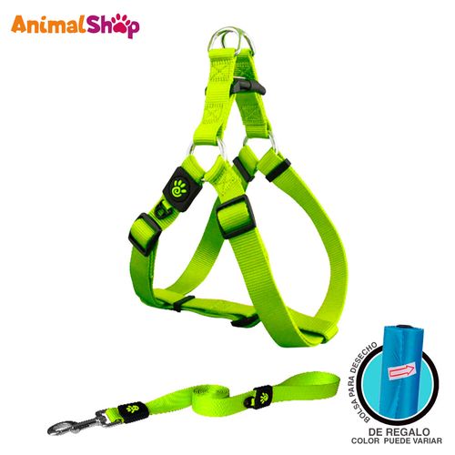 Arnes Y Correa De Perro Doco Ajustable S Verde Con Regalo