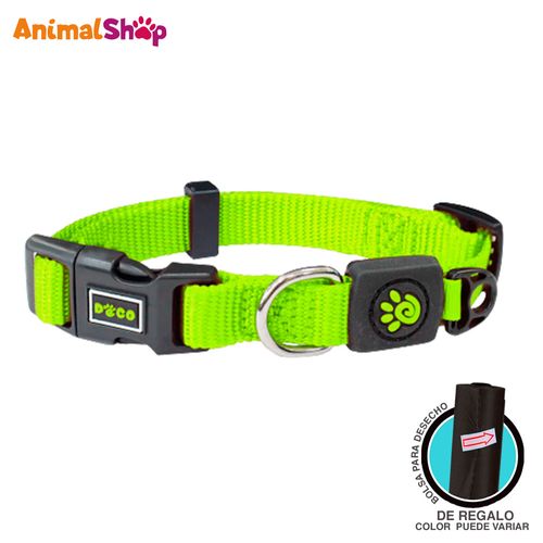 Collar De Perro Doco Ajustable L Verde 45 A 68Cm Con Regalo