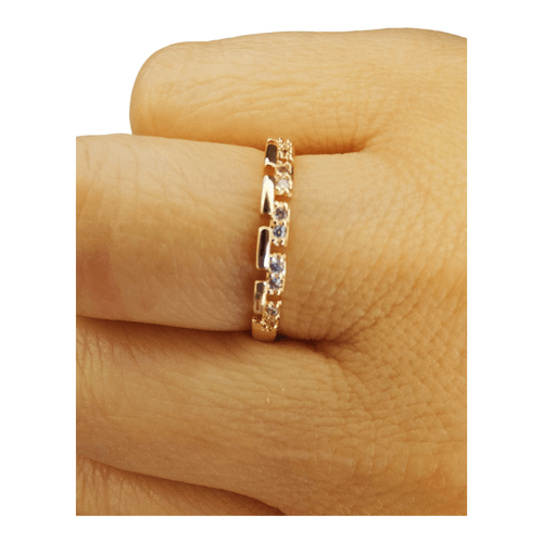 Anillo ZEFORA dorado cristal joyería mujer moda encantadora regalo Talla 7