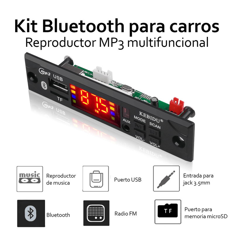 Panel-Rectangular-Lector-Audio-Bluetooh-Fm-Mp3-Auxiliar