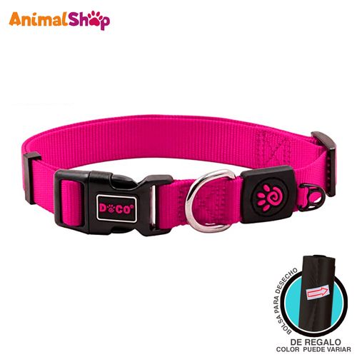 Collar Para Perro Doco Nylon Ajustable Xs Rosado 21-30Cm