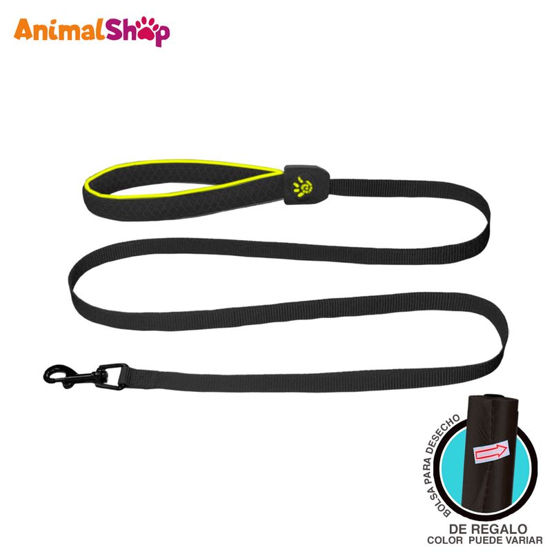 Correa-De-Perro-Doco-Yellow-Reflectiva-Talla-S-Negro-150-Cm