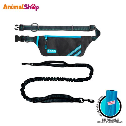 Cinturon Con Correa Para Perro Doco Trotar 1.70Cm Celeste