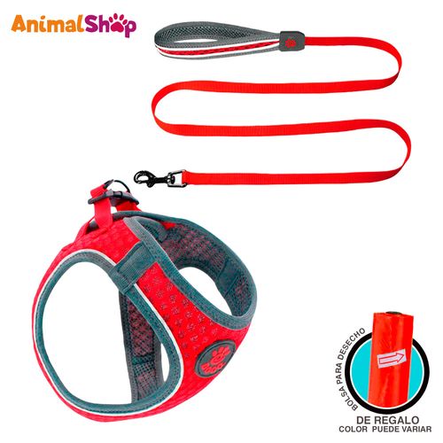 Arnes De Perro Doco Net Xl Rojo Correa