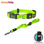 Collar-De-Perro-Doco-Nylon-Ajustable-L-Verde-Correa-