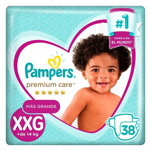 Pañales PampersPremium Care Talla XXG 38 unidades