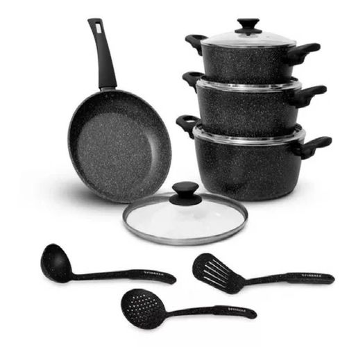 Juego de Ollas 11Pzas Ultra Granito FZ-X1713M Negro