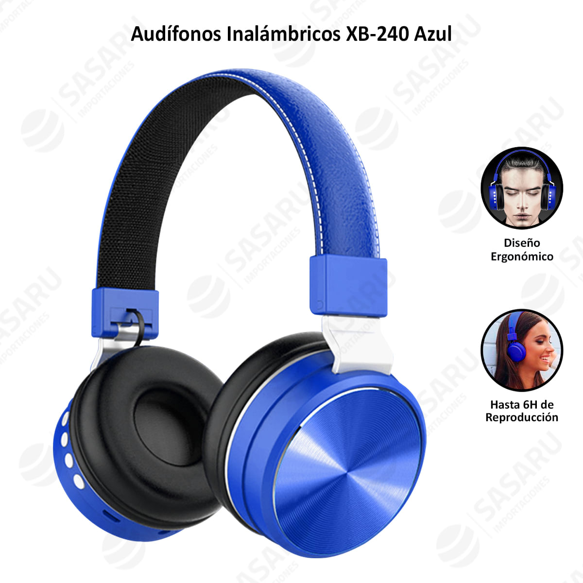 Audífonos Bluetooth Inalámbricos XB-240 Azul