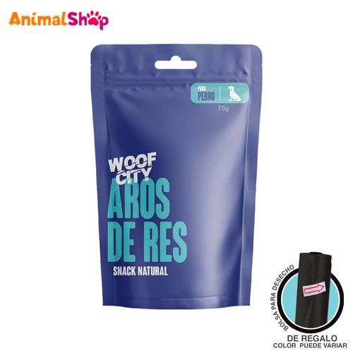 Snack Para Mascota Woof City Aros De Res 75 Gr