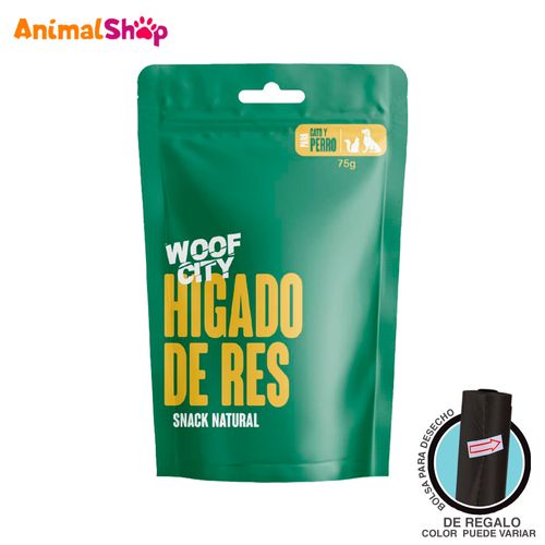 Snack Para Mascota Woof City Hígado De Res 75 Gr