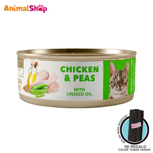 Comida Húmeda Para Gato Adulto Amity Pollo Y Guisantes 80 Gr