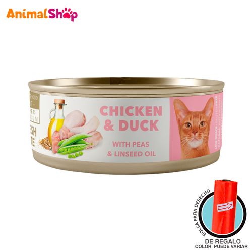 Comida Húmeda Para Gato Adulto Amity Pollo Y Pato 80 Gr