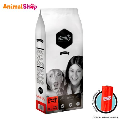 Comida De Perro Amity Pollo Y Arroz 15 Kg