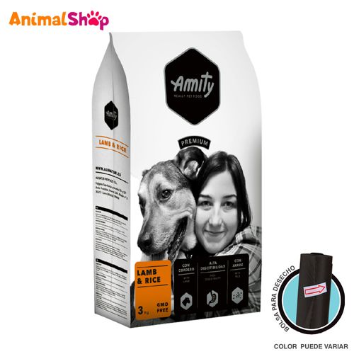 Comida De Perro Amity Cordero Y Arroz 3 Kg