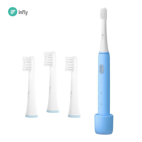 InFly - Cepillo dental eléctrico P60-BLUE Azul + Set de repuestos