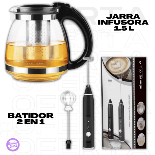 Combo: Jarra Infusora 1.5 L + Batidor 2 en 1