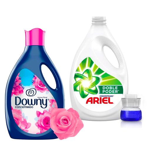 Pack Detergente líquido ARIEL Concentrado 3000ml + Suavizante DOWNY Aroma Floral 2.8L