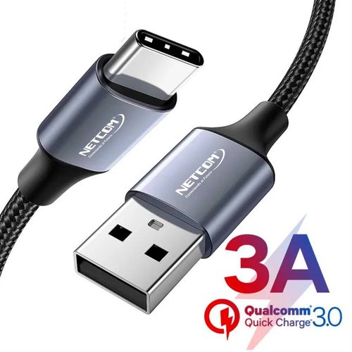 Cable USB a tipo C NETCOM 3A carga rápida 1.8 Metros