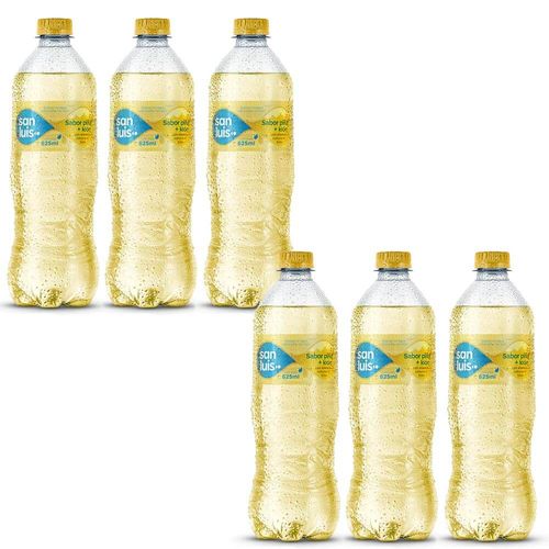 Pack Bebida SAN LUIS Sin Gas Sabor Piña y Kión Botella 625ml x 6un
