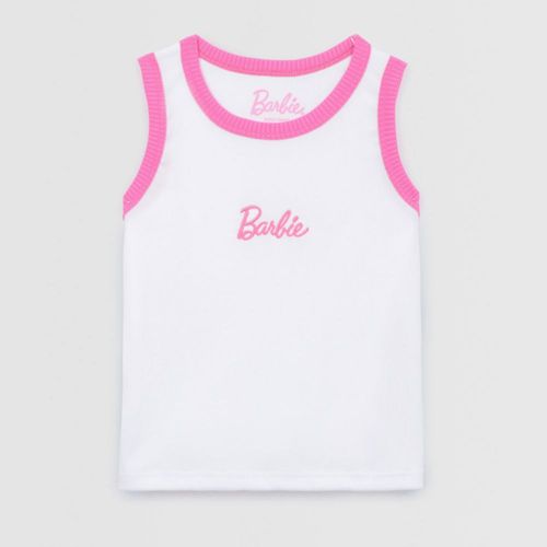 Polo Para Teen Niña Barbie Logo Blanco