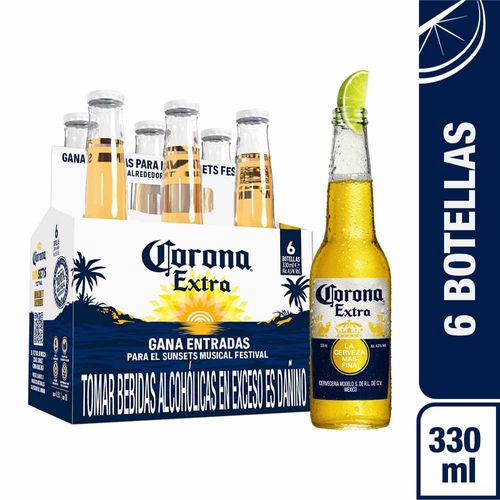 Cerveza CORONA Extra Botella 330ml 6 Pack